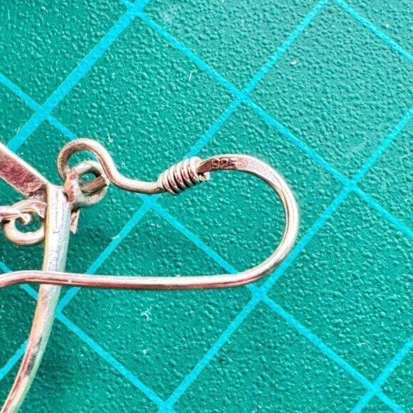 Earrings Vintage Sterling Silver Multi-Hoop Dangle - Picture 4 of 4